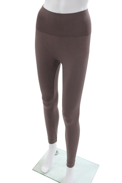 Set Active Womens Ankle Leggings Brown Nylon Athleisure Size XS