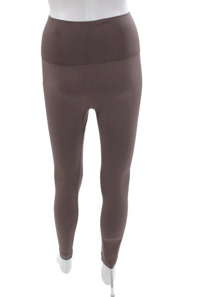 Set Active Womens Ankle Leggings Brown Nylon Athleisure Size XS
