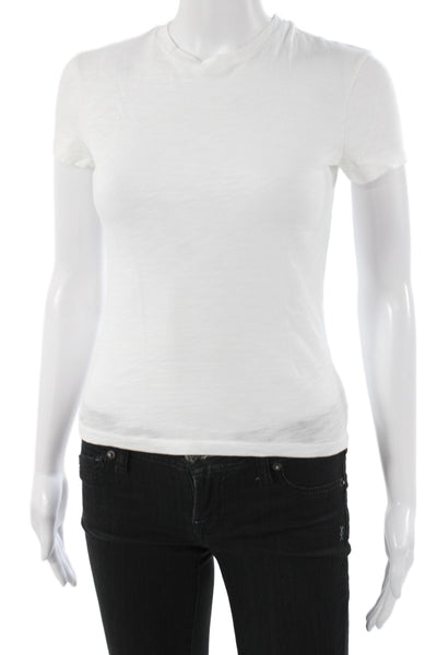 Theory Womens Basic White Crew Neck Organic Cotton T-Shirt Size PP