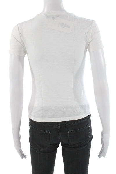 Theory Womens Basic White Crew Neck Organic Cotton T-Shirt Size PP