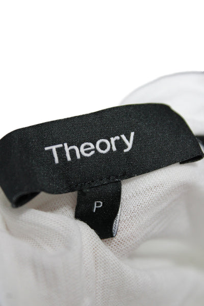 Theory Womens Basic White Crew Neck Organic Cotton T-Shirt Size PP