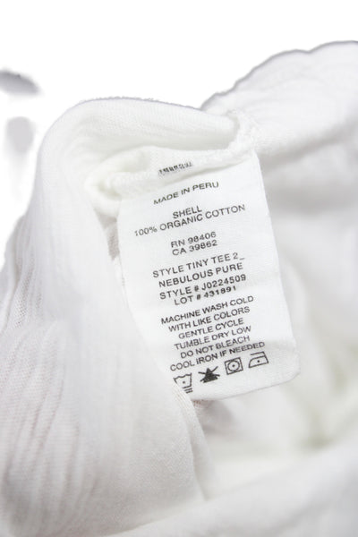 Theory Womens Basic White Crew Neck Organic Cotton T-Shirt Size PP