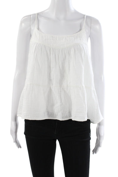 Xirena Womens White Cotton Camisole Scoop Neck Sleeveless Size XS