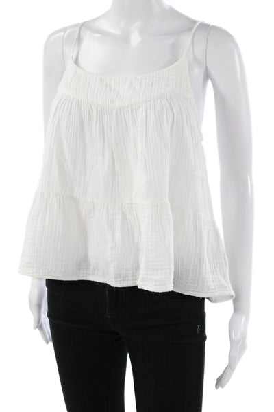 Xirena Womens White Cotton Camisole Scoop Neck Sleeveless Size XS
