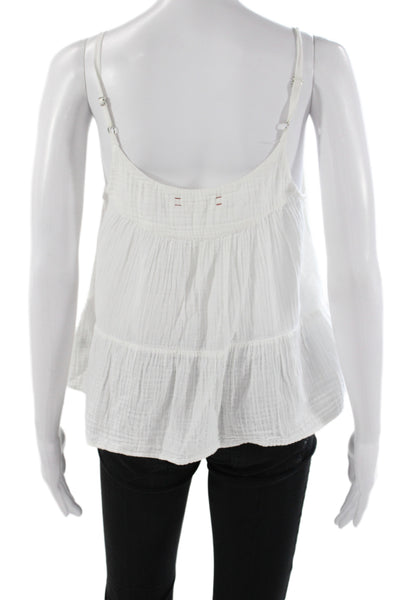 Xirena Womens White Cotton Camisole Scoop Neck Sleeveless Size XS