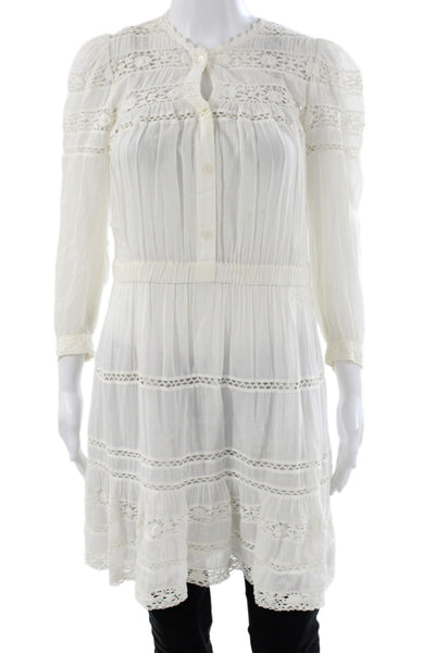 Isabel Marant Etoile Women Shirt Dress White Cotton Long Sleeve Button Size XS