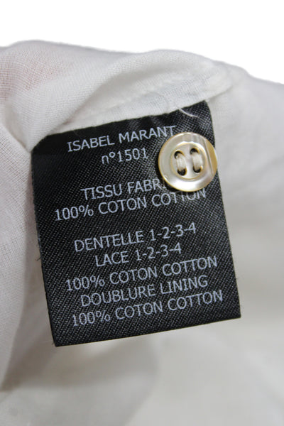 Isabel Marant Etoile Women Shirt Dress White Cotton Long Sleeve Button Size XS
