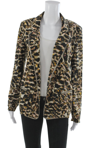 PJK Patterson J Kincaid Womens Basic Jacket Multicolor Animal Print Size XS