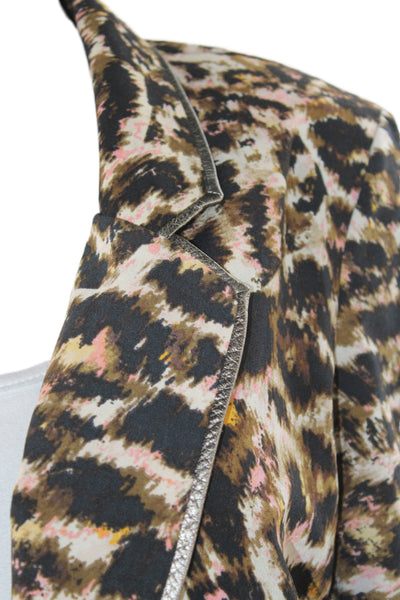 PJK Patterson J Kincaid Womens Basic Jacket Multicolor Animal Print Size XS