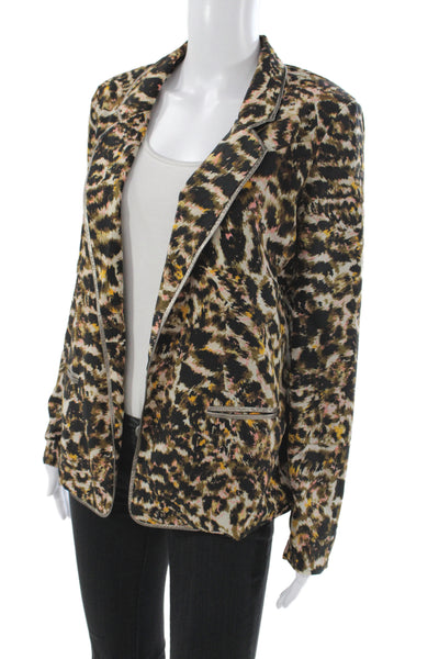 PJK Patterson J Kincaid Womens Basic Jacket Multicolor Animal Print Size XS