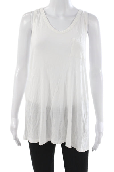 T Alexander Wang Women Basic Sleeveless Scoop Neck Rayon Tank White Size XS