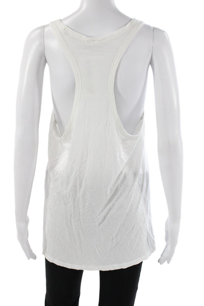 T Alexander Wang Women Basic Sleeveless Scoop Neck Rayon Tank White Size XS