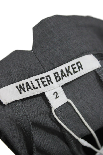 Walter Baker Womens Dress Pants Gray Button Closure Size 2