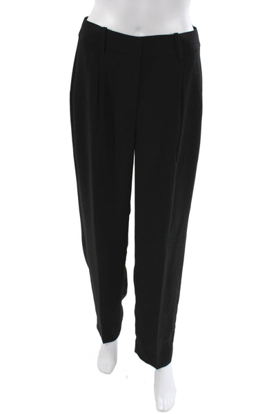 J Crew Womens Dress Pants Black Button Polyester Solid Fall Size 4