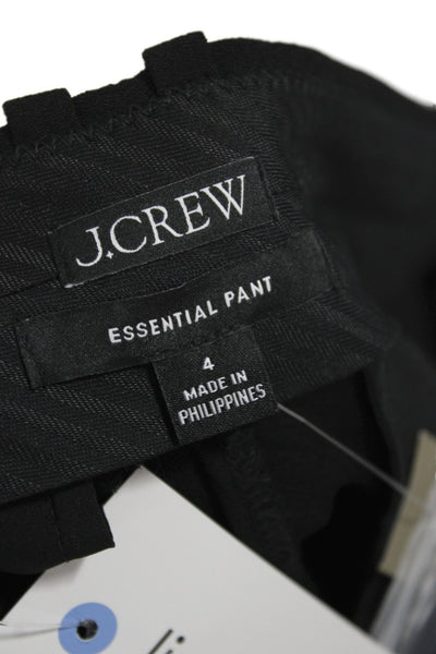 J Crew Womens Dress Pants Black Button Polyester Solid Fall Size 4