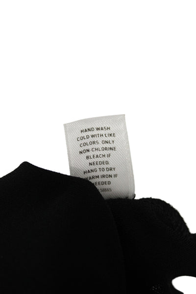 Trouve Womens Wrap Dress Black V-Neck Short Sleeve Polyester Size S