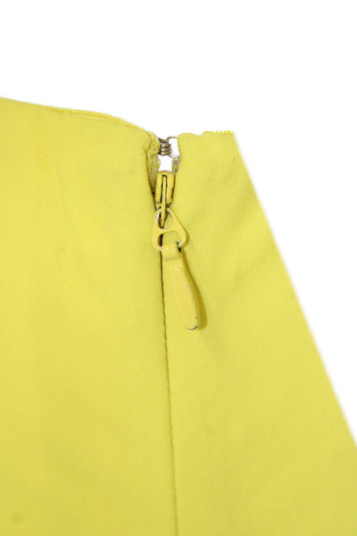 BCBGMAXAZRIA Womens Yellow Off the Shoulder Maxi Dress Zip Size 4