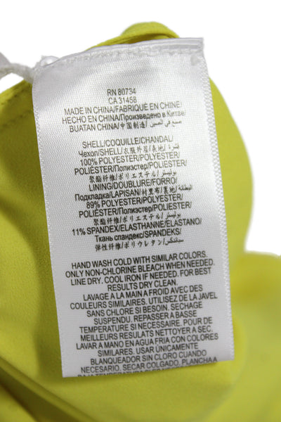 BCBGMAXAZRIA Womens Yellow Off the Shoulder Maxi Dress Zip Size 4