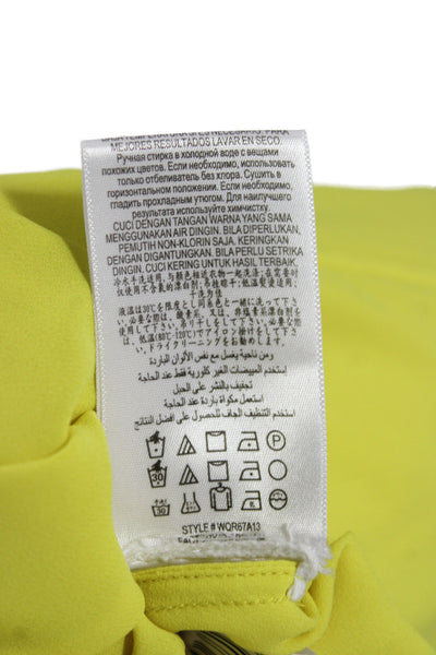 BCBGMAXAZRIA Womens Yellow Off the Shoulder Maxi Dress Zip Size 4