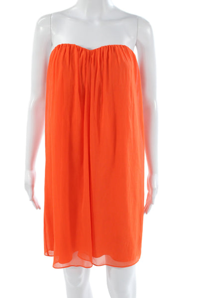 Alice + Olivia Women Shift Dress Orange Off Shoulder Sleeveless Short Size 6