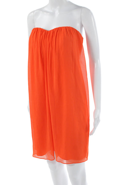 Alice + Olivia Women Shift Dress Orange Off Shoulder Sleeveless Short Size 6