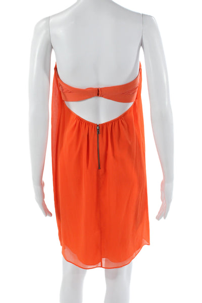 Alice + Olivia Women Shift Dress Orange Off Shoulder Sleeveless Short Size 6