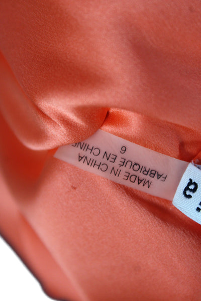 Alice + Olivia Women Shift Dress Orange Off Shoulder Sleeveless Short Size 6
