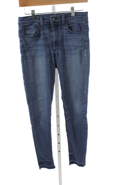Rag & Bone Jean Womens Ankle Jeans Blue Mid-Rise Button Cotton Size 28
