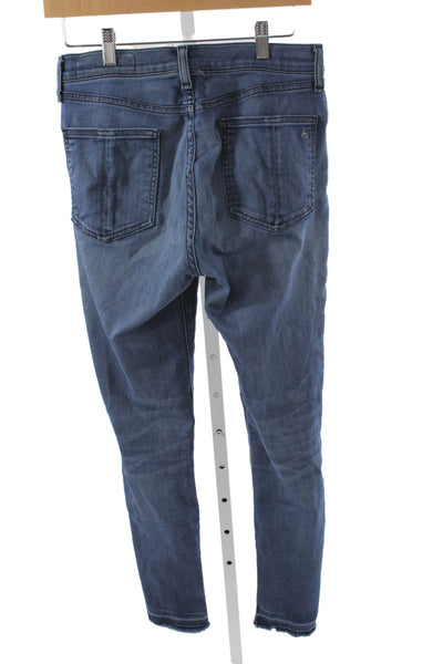 Rag & Bone Jean Womens Ankle Jeans Blue Mid-Rise Button Cotton Size 28