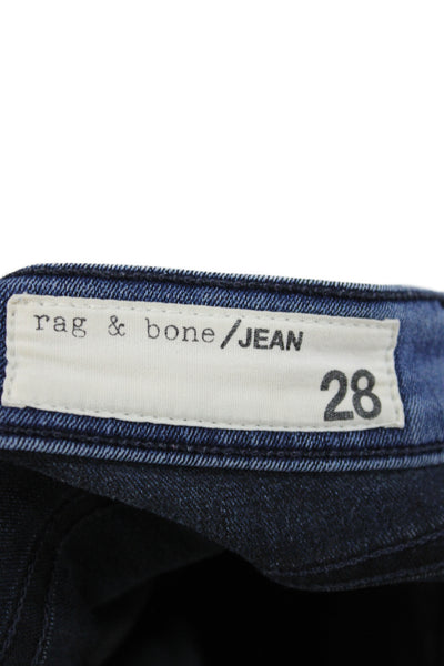 Rag & Bone Jean Womens Ankle Jeans Blue Mid-Rise Button Cotton Size 28