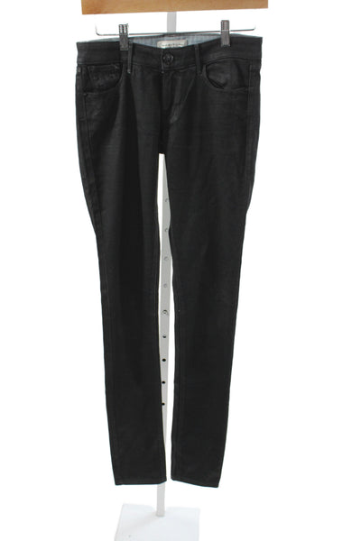 Habitual Women Black Cotton Skinny Jeans Mid Rise Inseam 32in Size 26