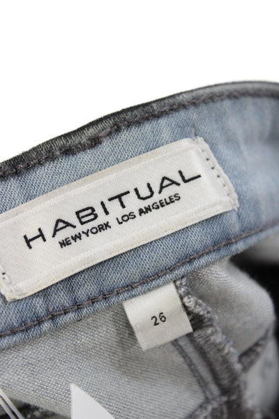 Habitual Women Black Cotton Skinny Jeans Mid Rise Inseam 32in Size 26