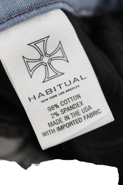 Habitual Women Black Cotton Skinny Jeans Mid Rise Inseam 32in Size 26