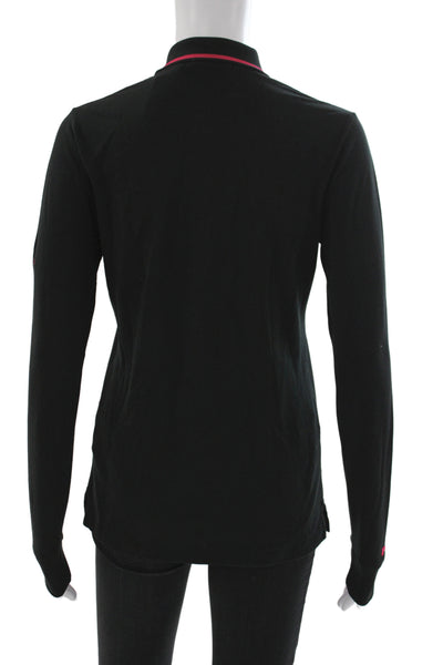 Polo Golf Ralph Lauren Women Black Collared Long Sleeve Jersey Polo Size S