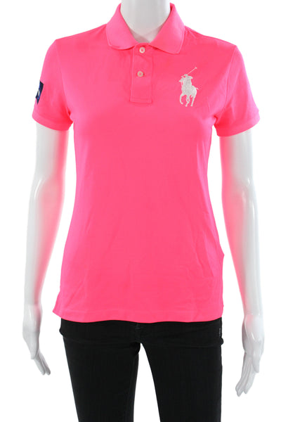 Polo Ralph Lauren Womens Basic Collared Short Sleeve Polo Pink Size S