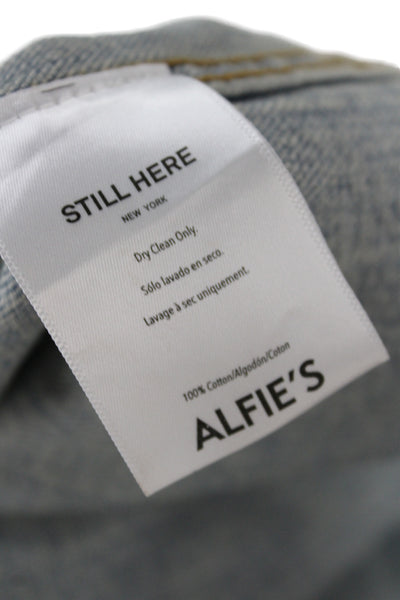 Still Here Womens Shirt Jeans Blue 100% Cotton Button Closure Size S