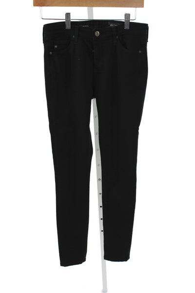 AG Women Skinny Jeans Black Viscose Button Size 25