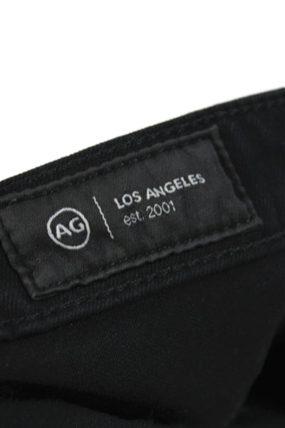 AG Women Skinny Jeans Black Viscose Button Size 25