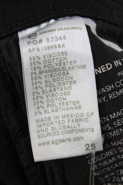 AG Women Skinny Jeans Black Viscose Button Size 25