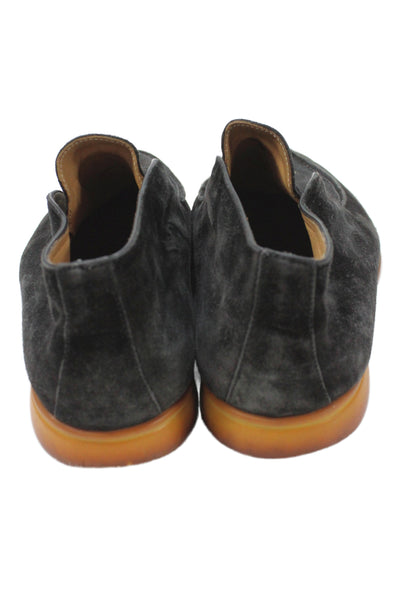 Loro Piana Unisex Leather Suede Slip On Flats Black Size 11.5