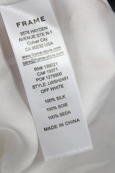 Frame Women Basic Silk Sleeveless Round Neck Blouse White Size XS