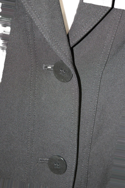 Lafayette 148 New York Women Basic Jacket Black Wool Button Long Sleeve Size 10