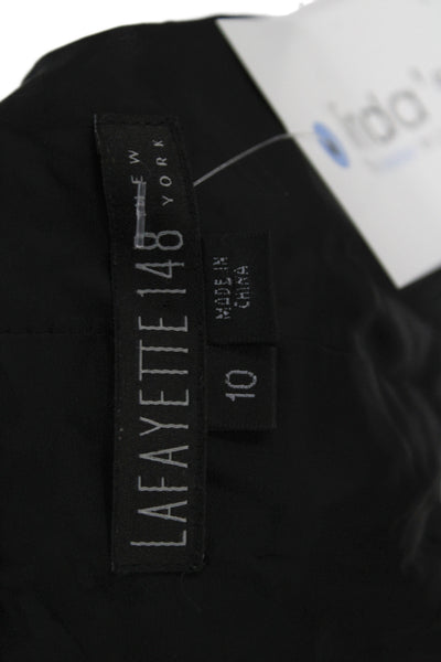 Lafayette 148 New York Women Basic Jacket Black Wool Button Long Sleeve Size 10