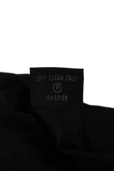 Lafayette 148 New York Women Basic Jacket Black Wool Button Long Sleeve Size 10