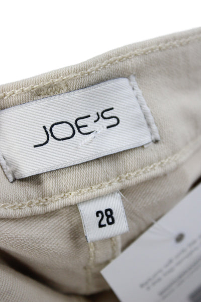 Joes Women Chino Pants Beige High Rise 32 Inseam 90% Cotton Size 28