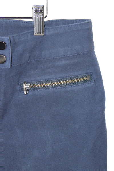 Veronica Beard Womens Ankle Pants Blue Button Fly 96% Cotton Size 6