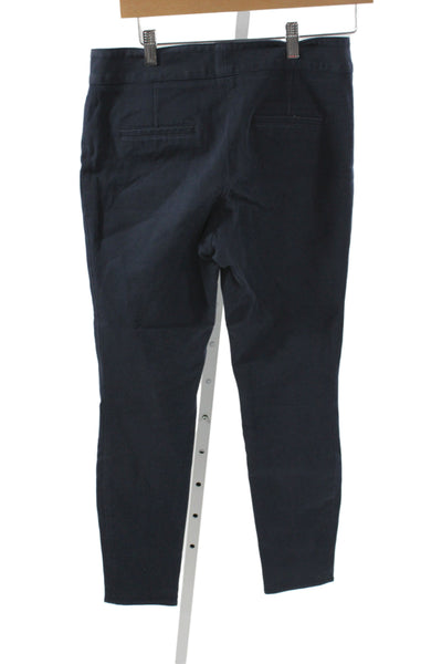 Veronica Beard Womens Ankle Pants Blue Button Fly 96% Cotton Size 6