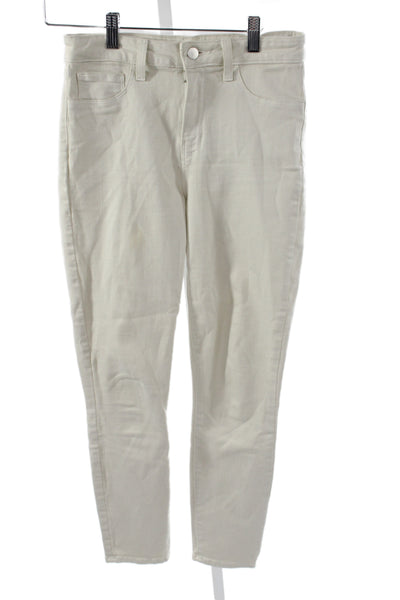L'Agence Womens Skinny White Cotton Jeans Size 28
