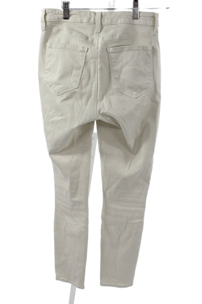 L'Agence Womens Skinny White Cotton Jeans Size 28