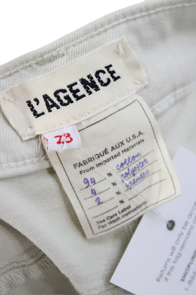 L'Agence Womens Skinny White Cotton Jeans Size 28